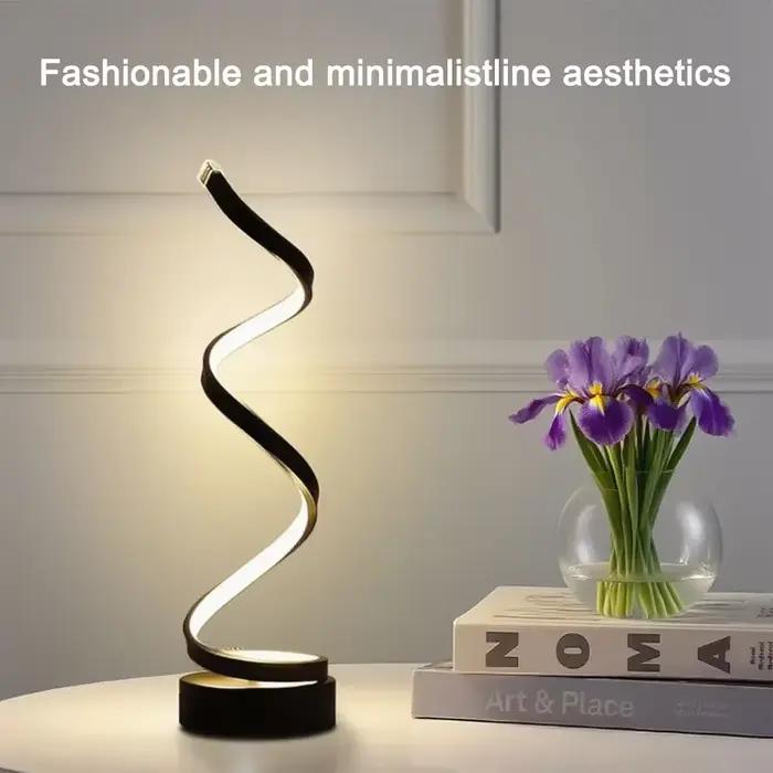Lampe de table LED en spirale à intensité variable, adaptée au salon, à la chambre à coucher, à la s