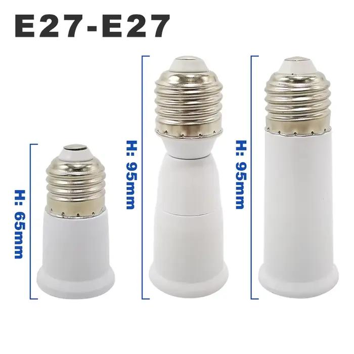 Extension de Base de lampe E27 à E27, 65mm 95mm 197mm, convertisseur de support de lampe E27-E27, ad