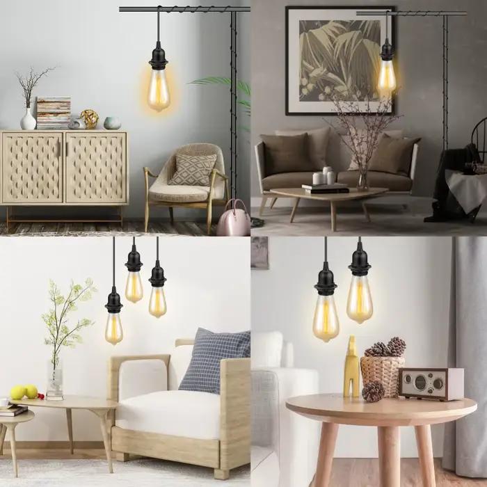 Lampe Suspendue au Plafond avec Joli, Anneau de Verrouillage Suspendu, Câble d'Extension à 2 Noyaux,