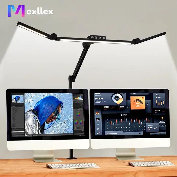 Grande lampe de bureau LED Transformable de 28,2 pouces avec pince, lumière ultra brillante d'archit
