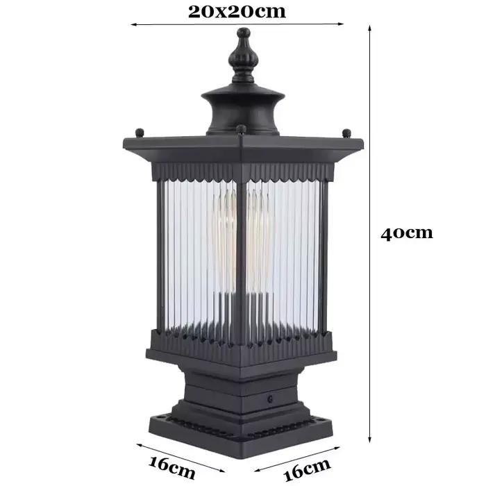 Pilier extérieur lampe applique porte lampadaire étanche extérieur noir boule ronde jardin cour pili