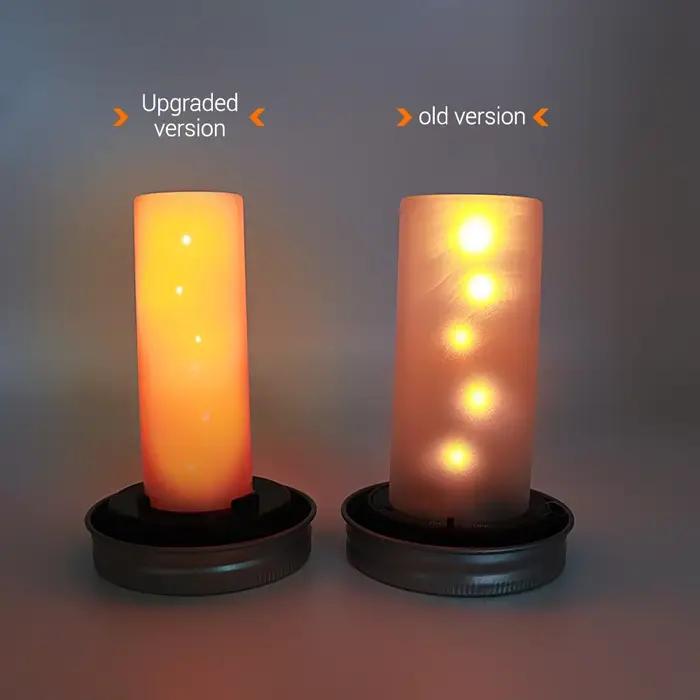 1 pièce Lampe solaire LED pour bocal Mason, effet flamme, lumière chaude, pour jardin extérieur, lan