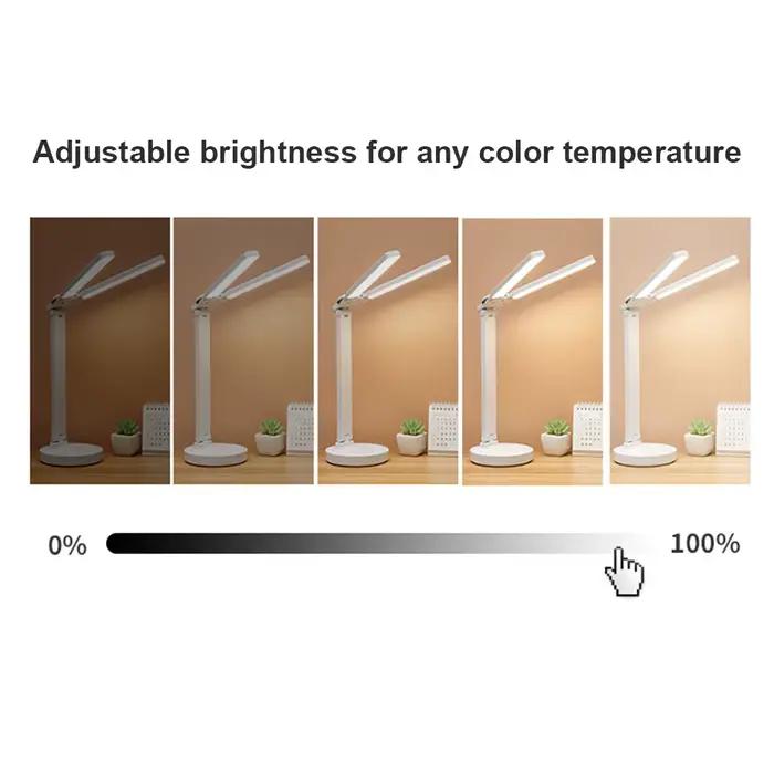 Lampe de bureau LED 3 niveaux Dimmable tactile veilleuse USB Rechargeable Protection des yeux lampe 