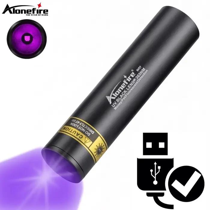Lampe de poche UV 3W 365nm, torche ultraviolette Rechargeable par USB, pour animaux de compagnie, ur