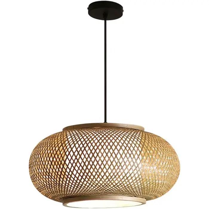 JOYINLED plafonnier en bambou fait à la main lustre de ferme industrielle salon salle à manger cuisi