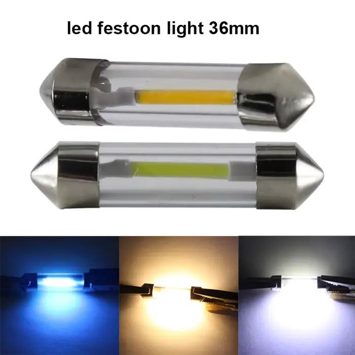 Guirxiété lumineuse LED COB Canbus, lampe de planning, ampoule de plaque intérieure, 31mm, 36mm, 39m