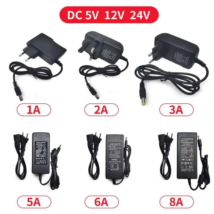 Transformateur d'éclairage DC 5V 12V 24V AC 110V 220V, alimentation à découpage 1A 2A 3A 5A 6A 8A 10