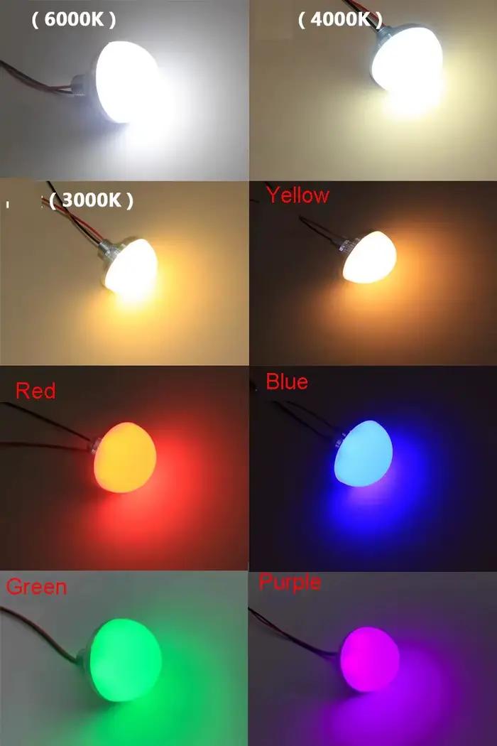 10 pièces DC5v 12v 24v AC220v petite Mini lampe ronde LED à bulles 9w 7w 5w 3w 77mm 58mm 43mm 35mm 3