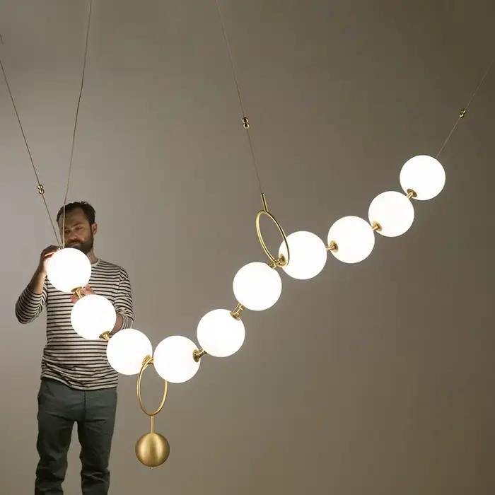 Plafonnier LED suspendu en acrylique au design nordique, luminaire décoratif d'intérieur, idéal pour