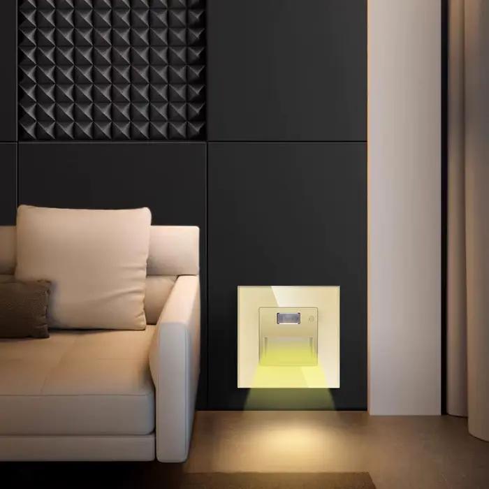 TAWOIA LED lumière d'escalier PIR capteur applique murale AC 110 V-240 V encastré pied escalier coul