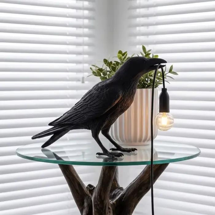 Lampe de table moderne Lucky Bird, design créatif en résine, animal, pour chambre à coucher, chevet,