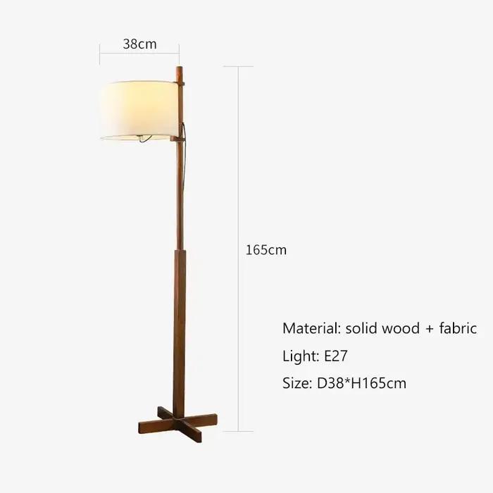Abat-jour en tissu en bois massif nordique, lampadaire LED, salon, chambre à coucher, lampe de cheve