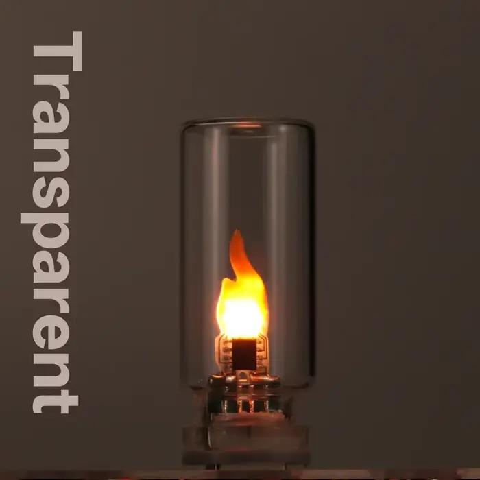 Lampes de nuit LED USB à effet de flamme vacillante, en verre dépoli transparent, pour voiture, mais