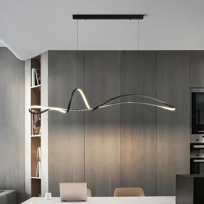 Restaurant LED lustre Art créativité moderne Table à manger suspension lampe minimaliste maison long