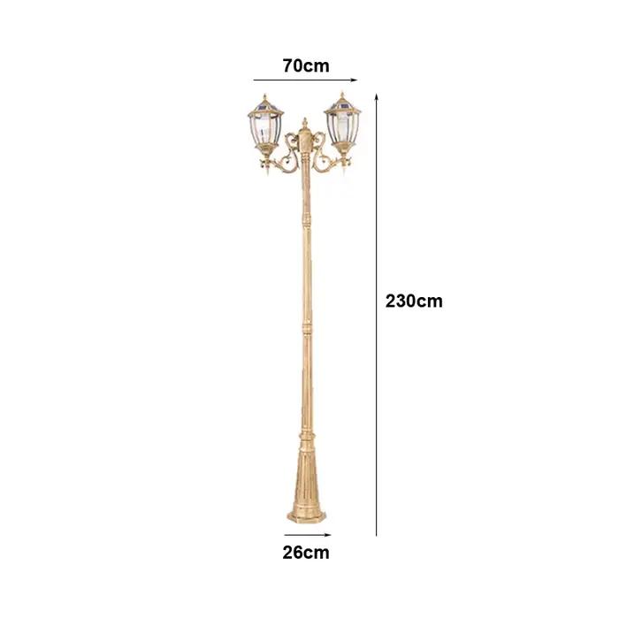 Lampe solaire LED à haut mât de style européen pour jardin, éclairage extérieur de rue et paysage, s