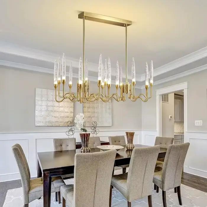 Plafonnier LED suspendu en cristal au design moderne de luxe, luminaire décoratif d'intérieur, idéal