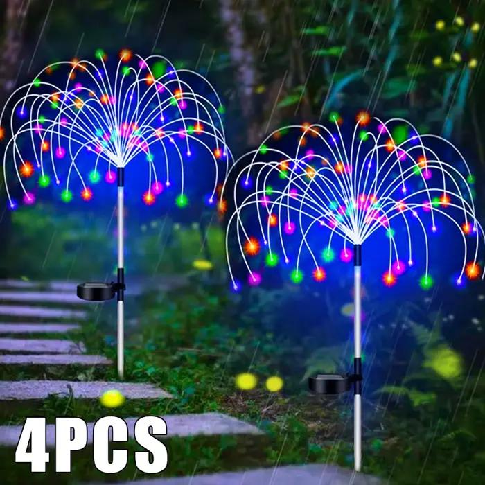 Solaire LED feu d'artifice fée lumières extérieur étanche décoration de jardin pelouse voie lampe so