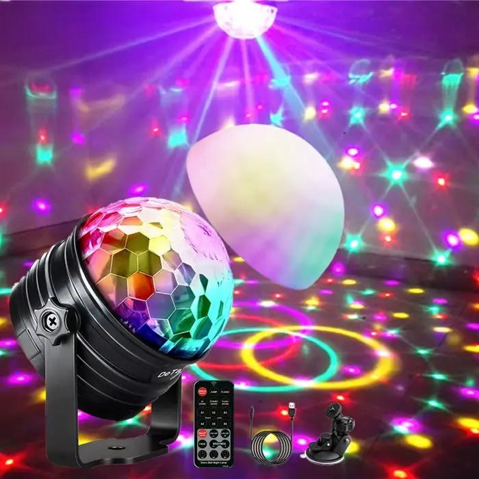 Lampe de scène disco 2-en-1, veilleuse portable USB, lumière stroboscopique LED à commande sonore, l