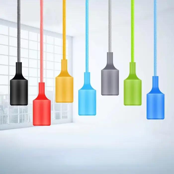 Lampes suspendues modernes simples à tête unique, lampes suspendues en Gel de silice AC90-260V E27, 
