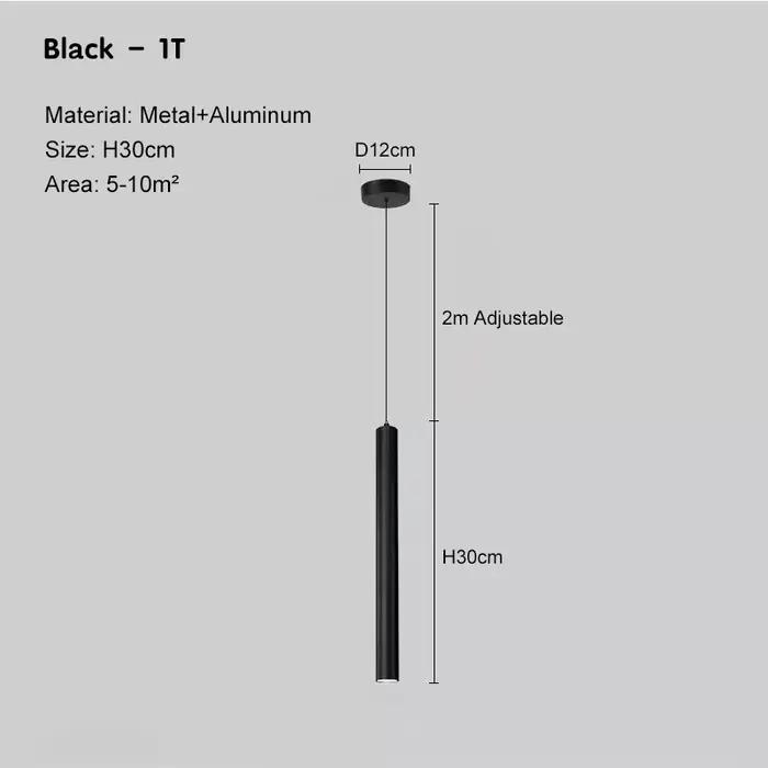 Lampes suspendues LED nordiques pour fond de télévision cuisine AC85-265V ligne réglable noire lustr