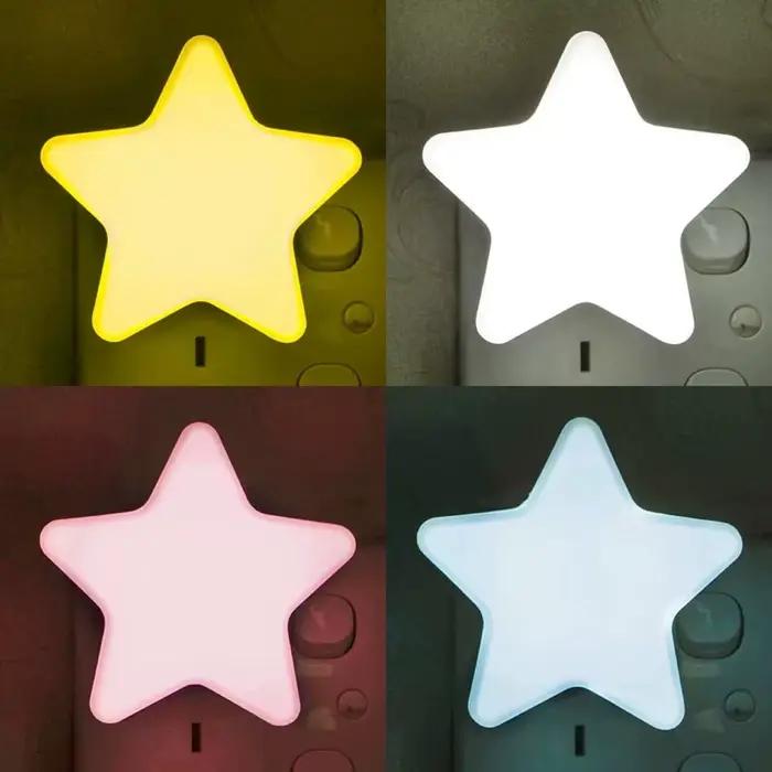 LED étoiles veilleuses prise ue/US lampe de nuit lumière décoration de la maison chambre chevet cham