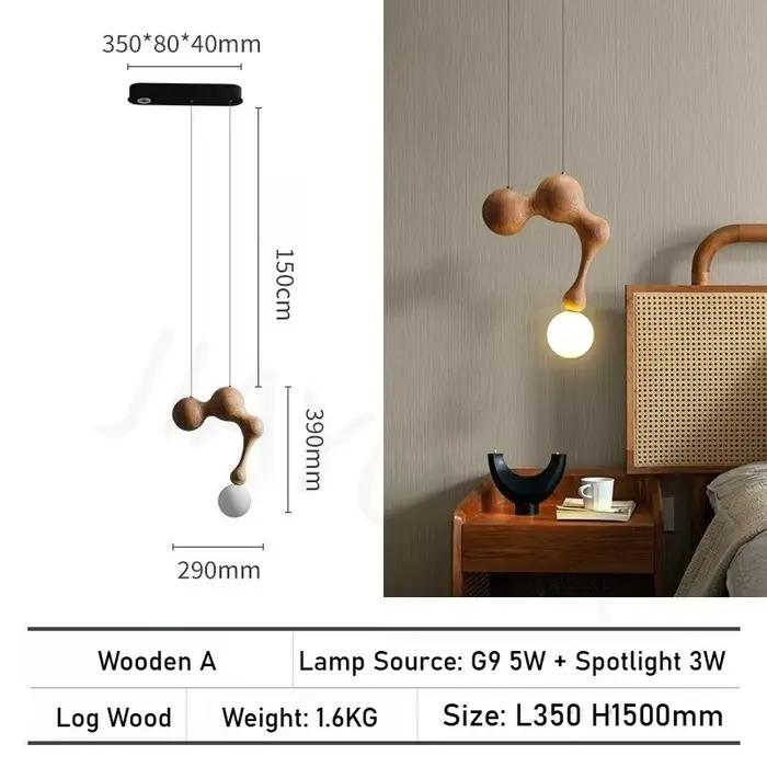 Lustre LED moderne et créatif, style antique, en bois haut de gamme, pour restaurant chinois, bar, c