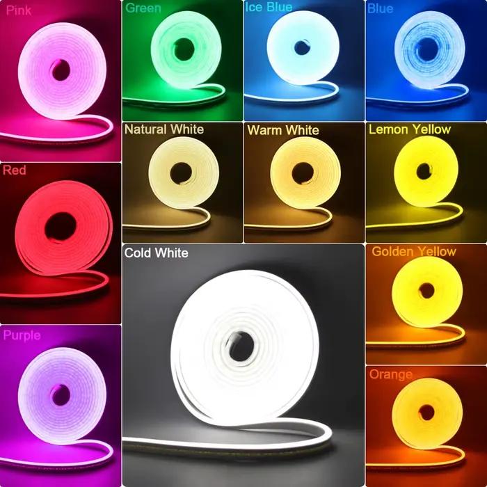 Bande lumineuse néon LED 12V 24V, étanche, 6x12mm, corde en Silicone, lampe Flexible, décoration ave