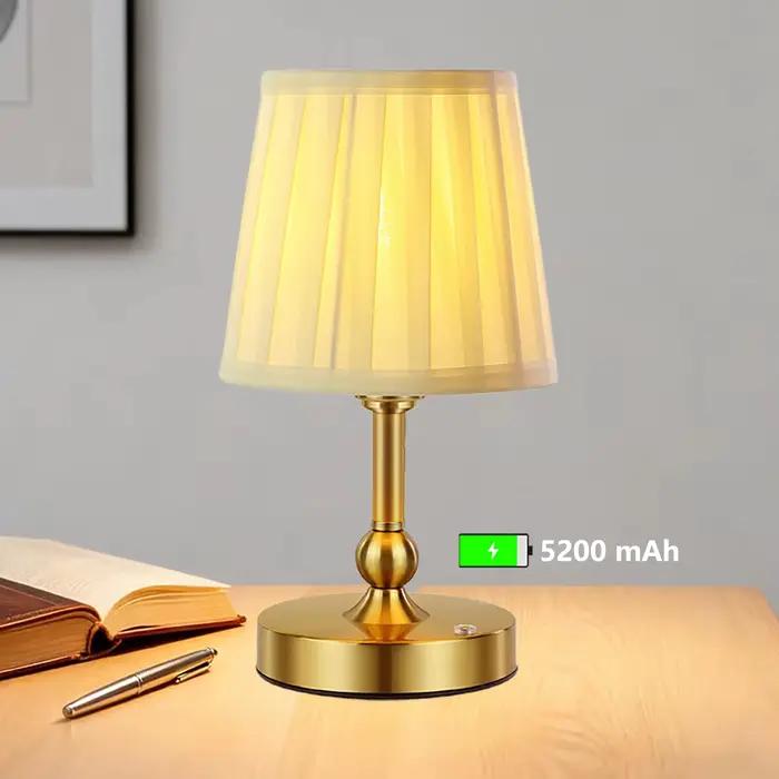 Lampe de table sans fil à capteur tactile LED, veilleuse de bureau rechargeable, lampe de lecture po