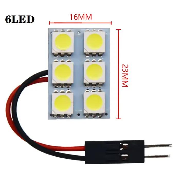 1X panneau Led 6/9/12/15/18/24/30/36/48 SMD 5050 T10 Ba9s c5w adaptateur feston dôme lampe de lectur