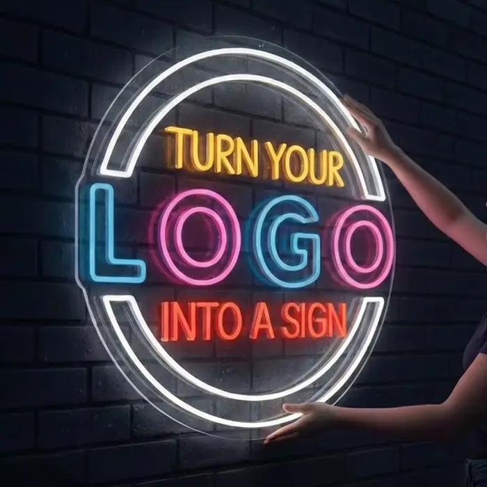 Enseigne néon personnalisée, enseigne en acrylique illuminée, logo LED pour bar, fête, anniversaire,