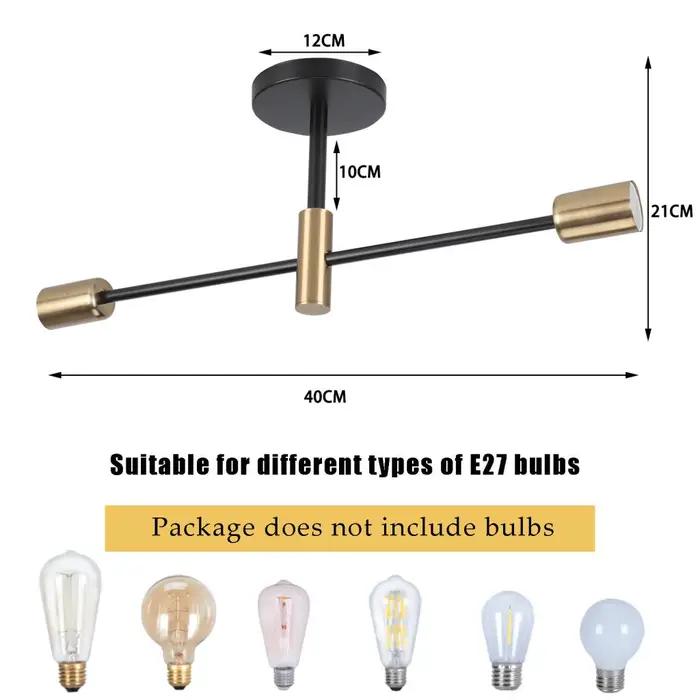 Plafonnier LED industriel en fer forgé, design vintage, éclairage d'intérieur moderne, luminaire déc