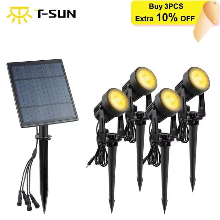 T-rise solaire LED lumière extérieure IP65 étanche décoration de jardin lumières RGB blanc chaud/fro