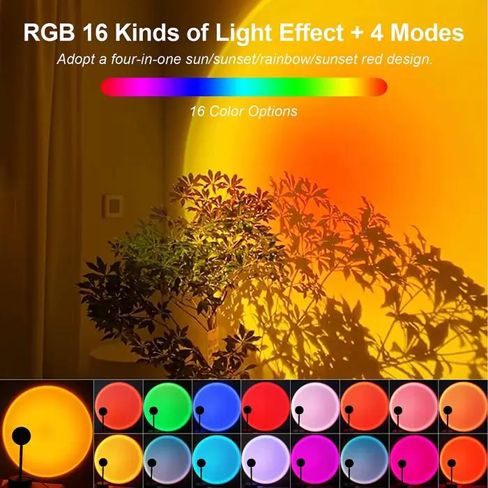 Lampe de projecteur de coucher de soleil arc-en-ciel, veilleuse intelligente Bluetooth, pour la mais