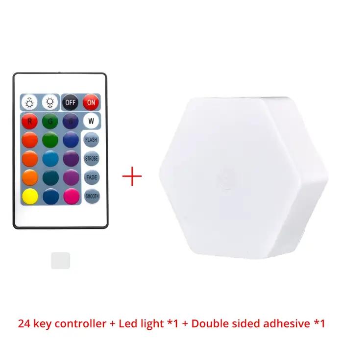 HomeLamp RGB LED Quantum sans fil lampe hexagonale capteur tactile veilleuse chambre nid d'abeille a