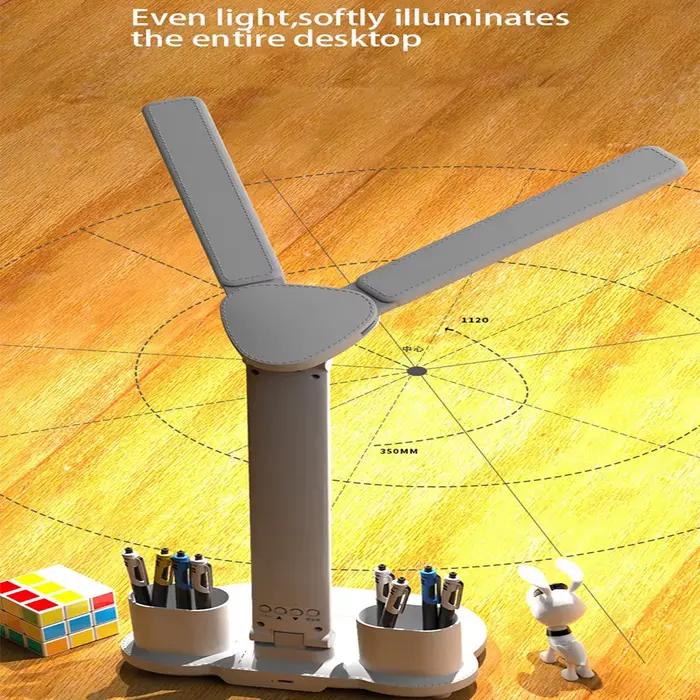 Lampe de Table pliante LED à gradation tactile, Protection des yeux, lampe de bureau à Double tête a