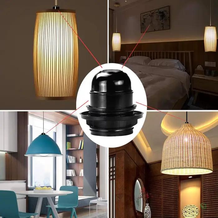 Base de lampe vintage E26, support d'ampoule bricolage, demi-dent avec adaptateur de lampe annulaire