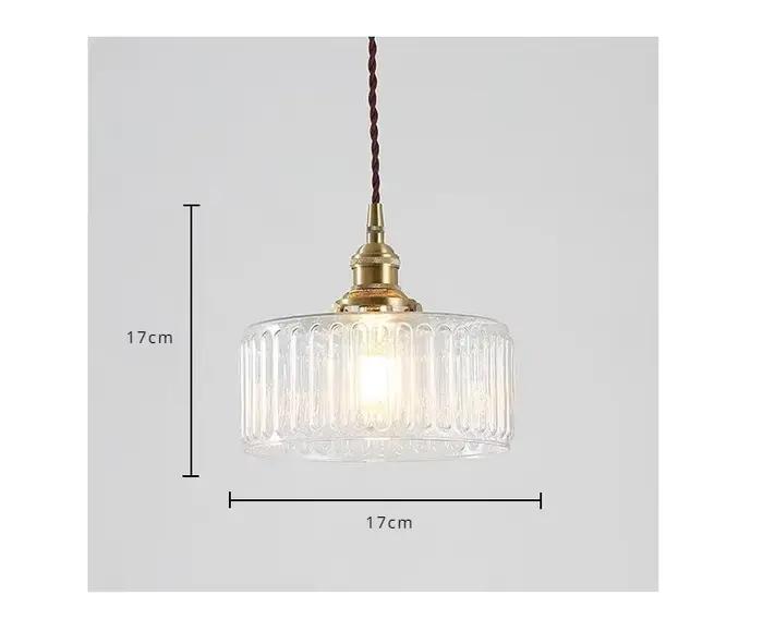 Lustre de chevet moderne pour chambre à coucher, style vintage américain, luminaire suspendu en verr