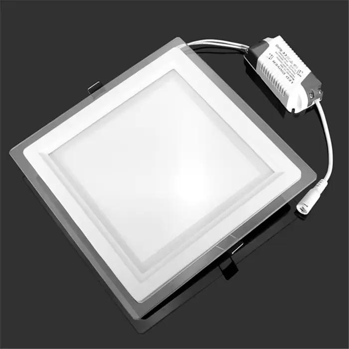 Livraison gratuite 18 W rond/carré verre LED Downlight encastré LED panneau lumineux Spot plafond ve