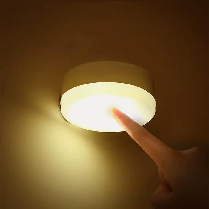 Lampe de chevet LED ronde pour chambre à coucher, 3 documents, gradation en continu, USB, armoire de