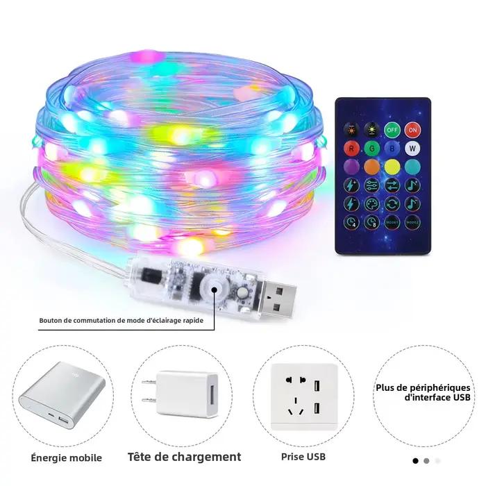 20M 10M USB 5V Smart RGBIC LED bande lumineuse chaîne couleur de rêve Bluetooth musique APP adressab