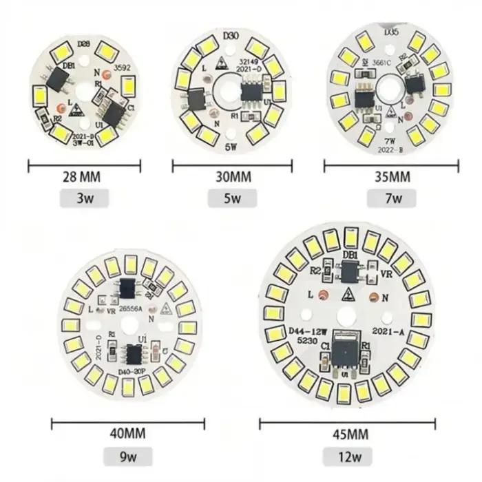 Lampe de patch d'ampoule LED, plaque SMD, technologie circulaire, source de lumière pour ampoule, AC