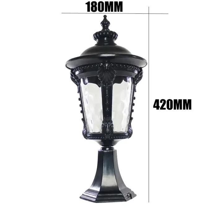 LED colonne phare E27 AC alimenté pilier lampe extérieure étanche applique murale pour cour paysage 