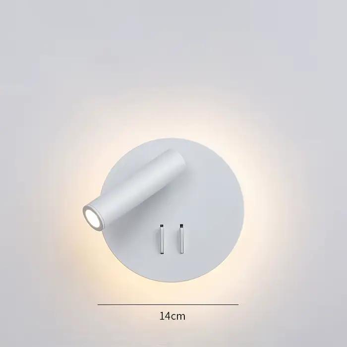 Applique murale à LED avec interrupteur, Angle d'éclairage réglable, en fer, aluminium et acrylique,