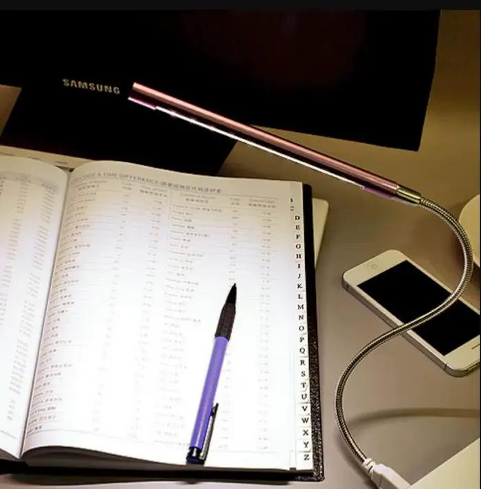 Matériel métallique USB LED lumières lampe de livre 10LED s Flexible livre lampe de lecture lampe de