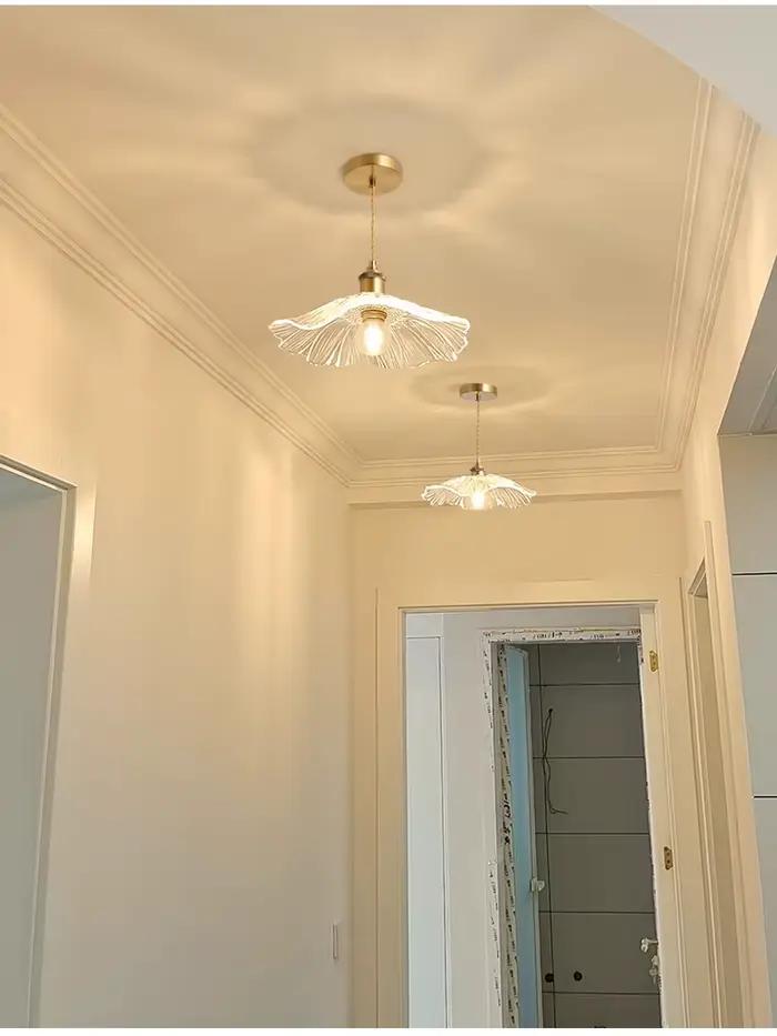 Lampe Suspendue Vintage en Verre à Fleurs, Luminaire Décoratif d'Nik, Idéal pour un Salon, une Chamb