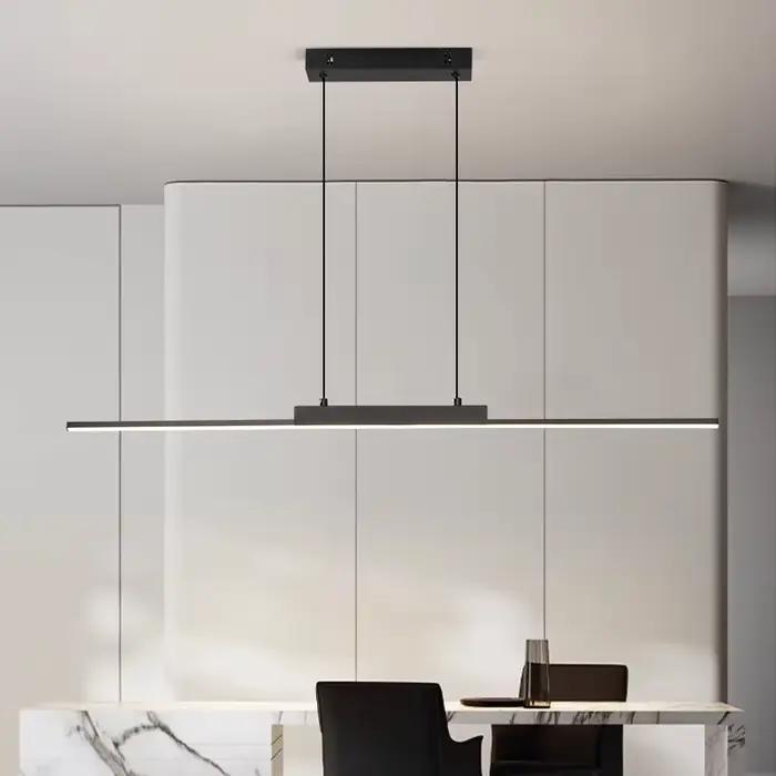 Lampes suspendues modernes simples salle à manger lumières pour cuisine Long lustre salon suspension