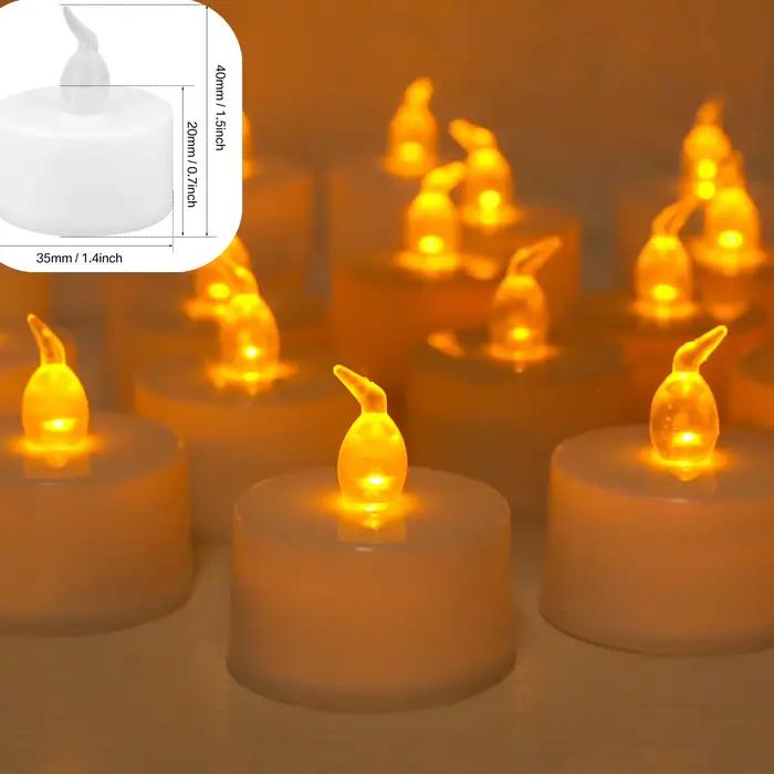 Bougies chauffe-plat scintillantes sans flamme, jaune chaud, alimentées par batterie, parfaites pour