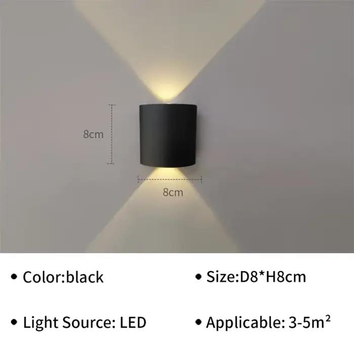 Applique murale LED extérieure étanche pour jardin, Patio, balcon, blanc chaud, résistant aux intemp