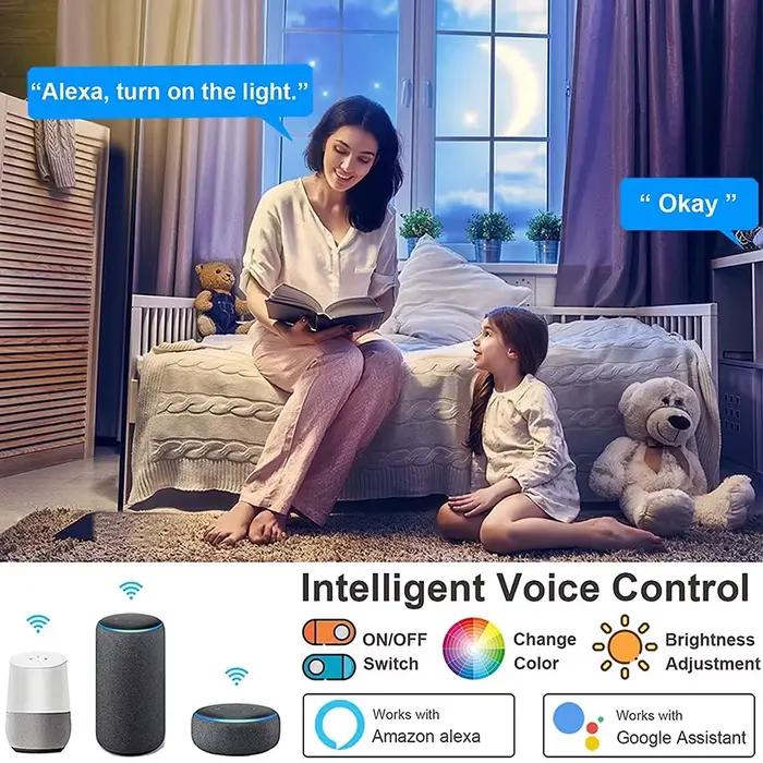 Tuya WiFi plafonnier intelligent RGBCW Led plafonniers lustre 24W 220V chambre salon décoration avec