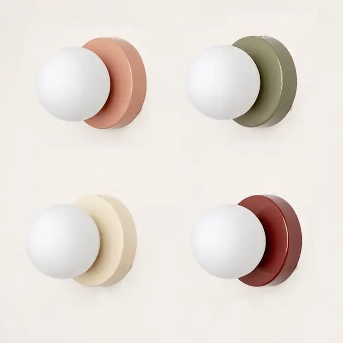 Lampe murale LED Macaron créative 10/12cm, Mini applique en verre pour balcon, lampe de chevet, cham